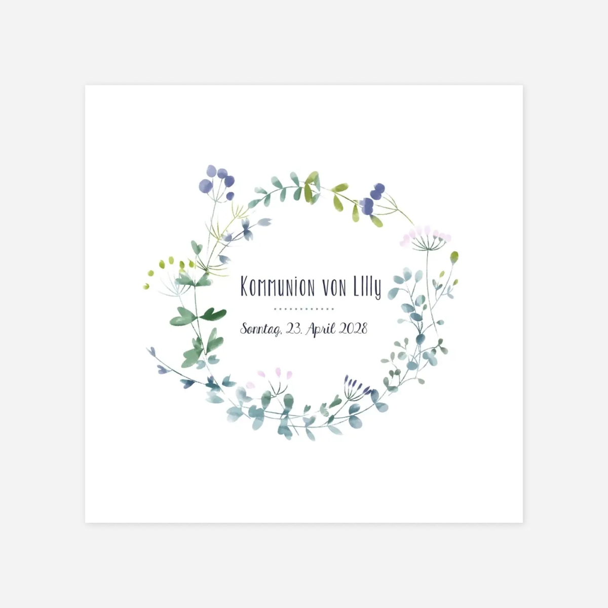 Kommunionseinladung Wildblumen