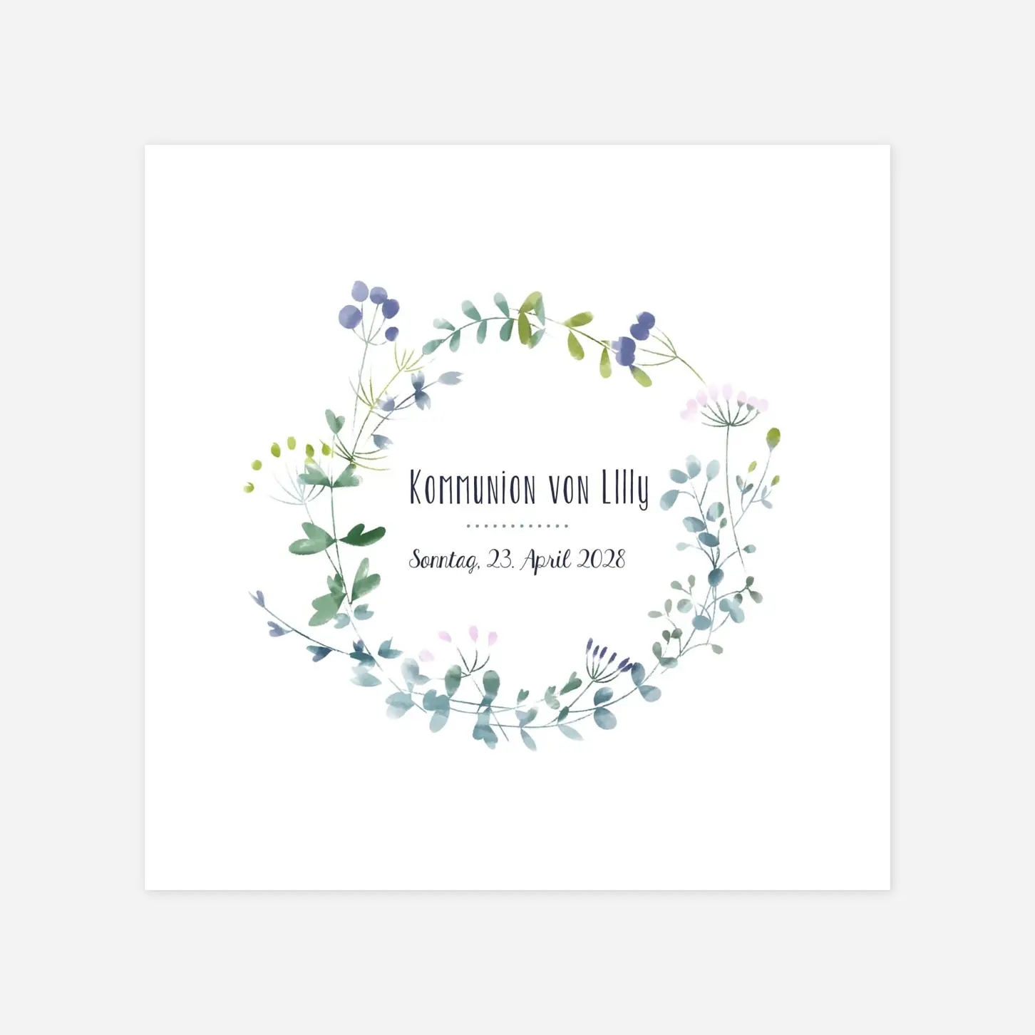 Kommunionseinladung Wildblumen