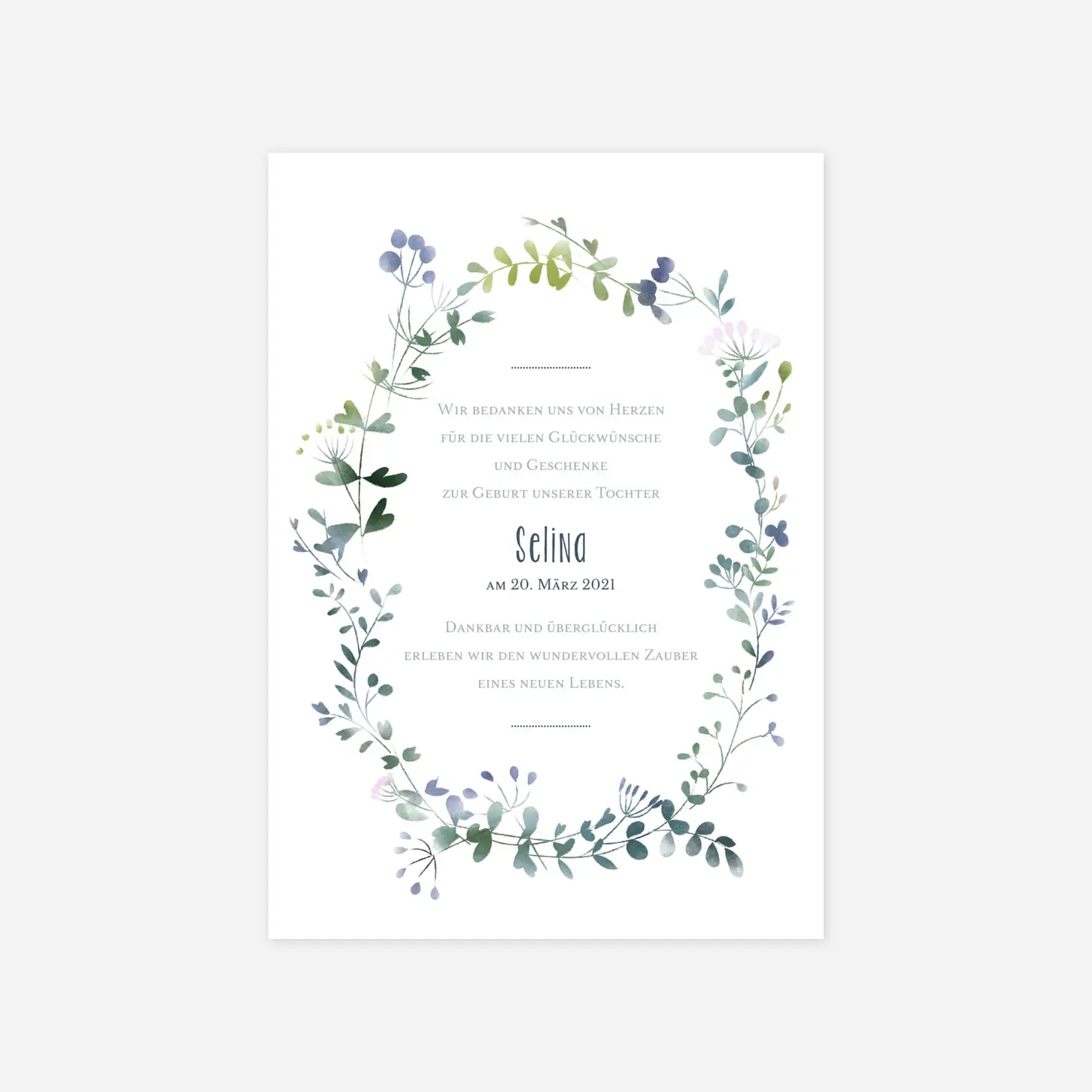 Geburtskarte Wildblumen