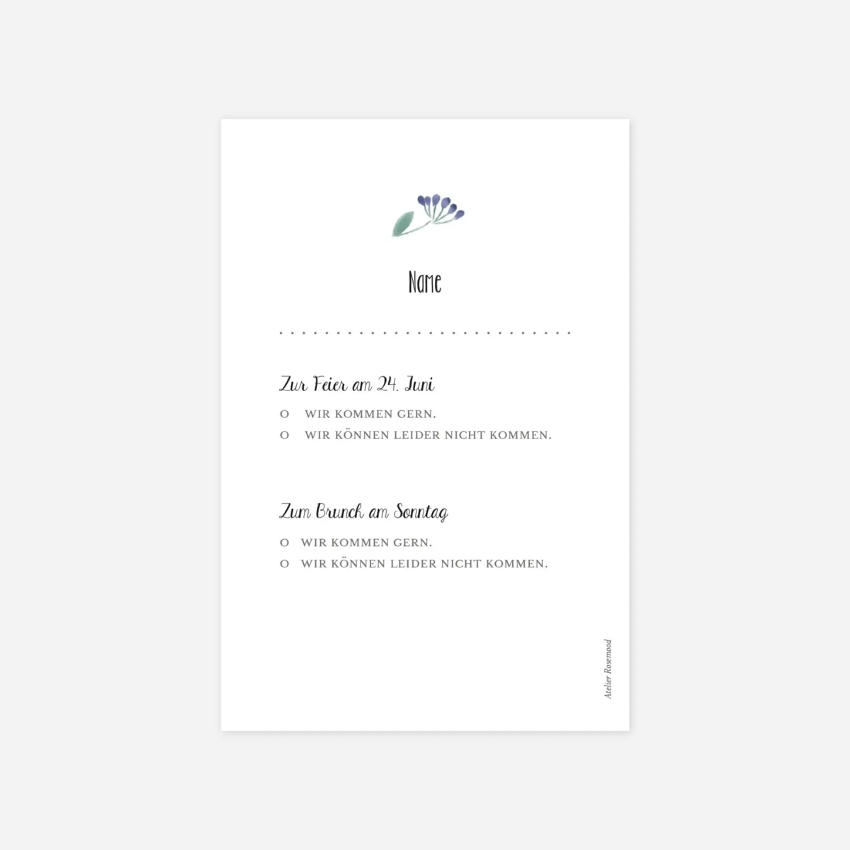 Antwortkarte Hochzeit Wildblumen