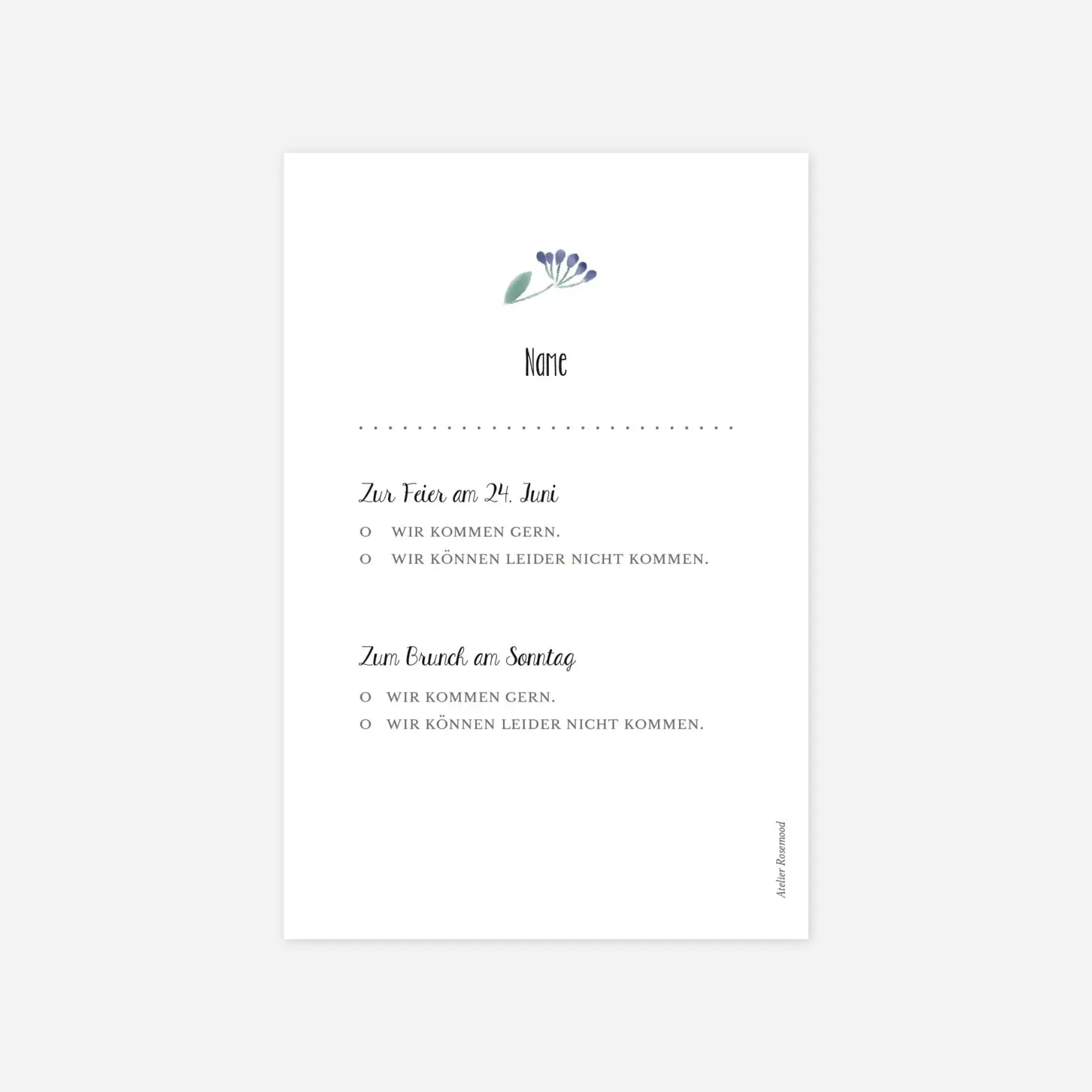 Antwortkarte Hochzeit Wildblumen