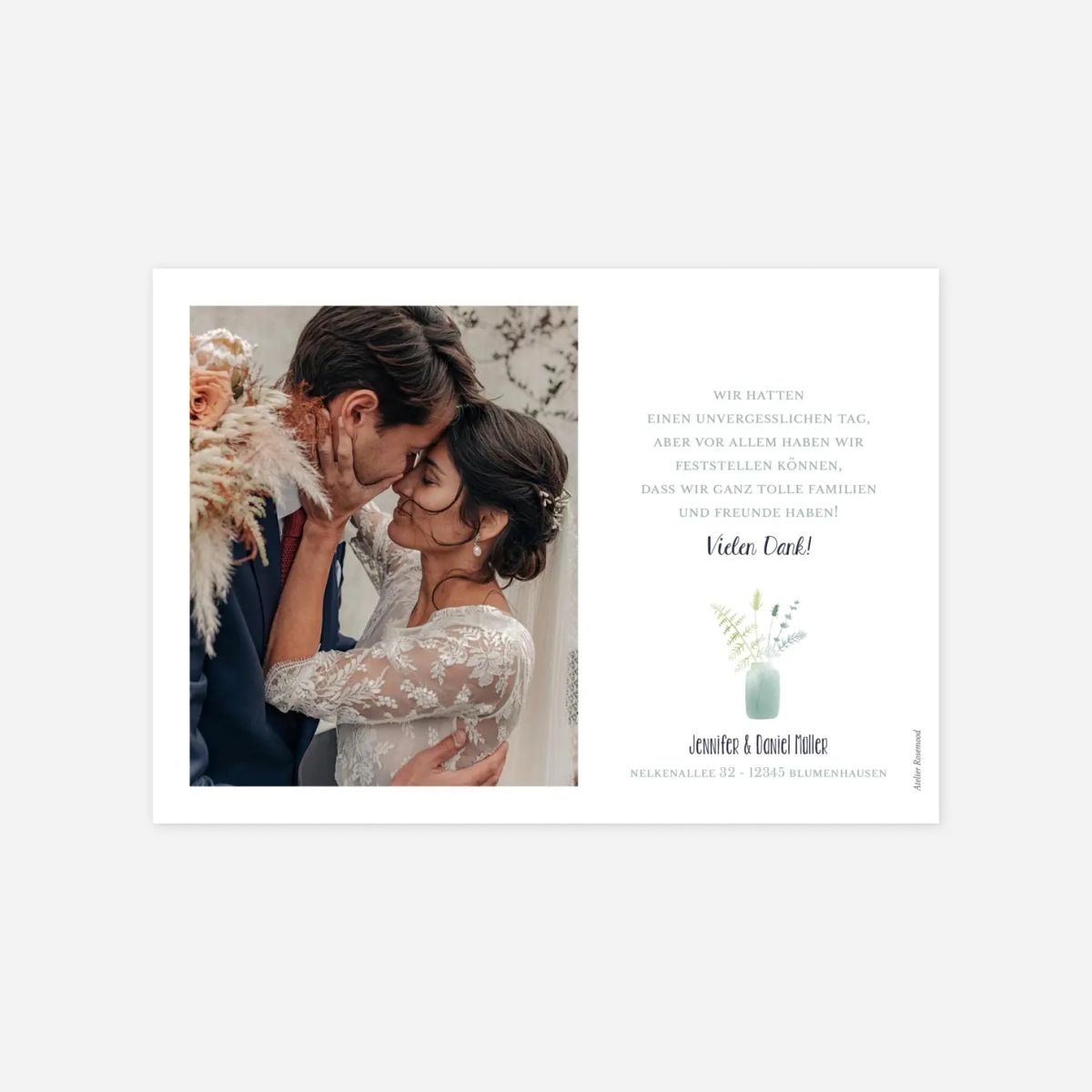 Dankeskarte Hochzeit Wildblumen