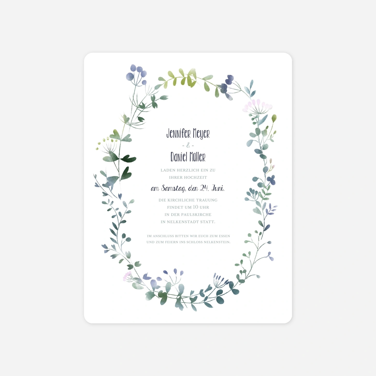 Hochzeitseinladung Wildblumen