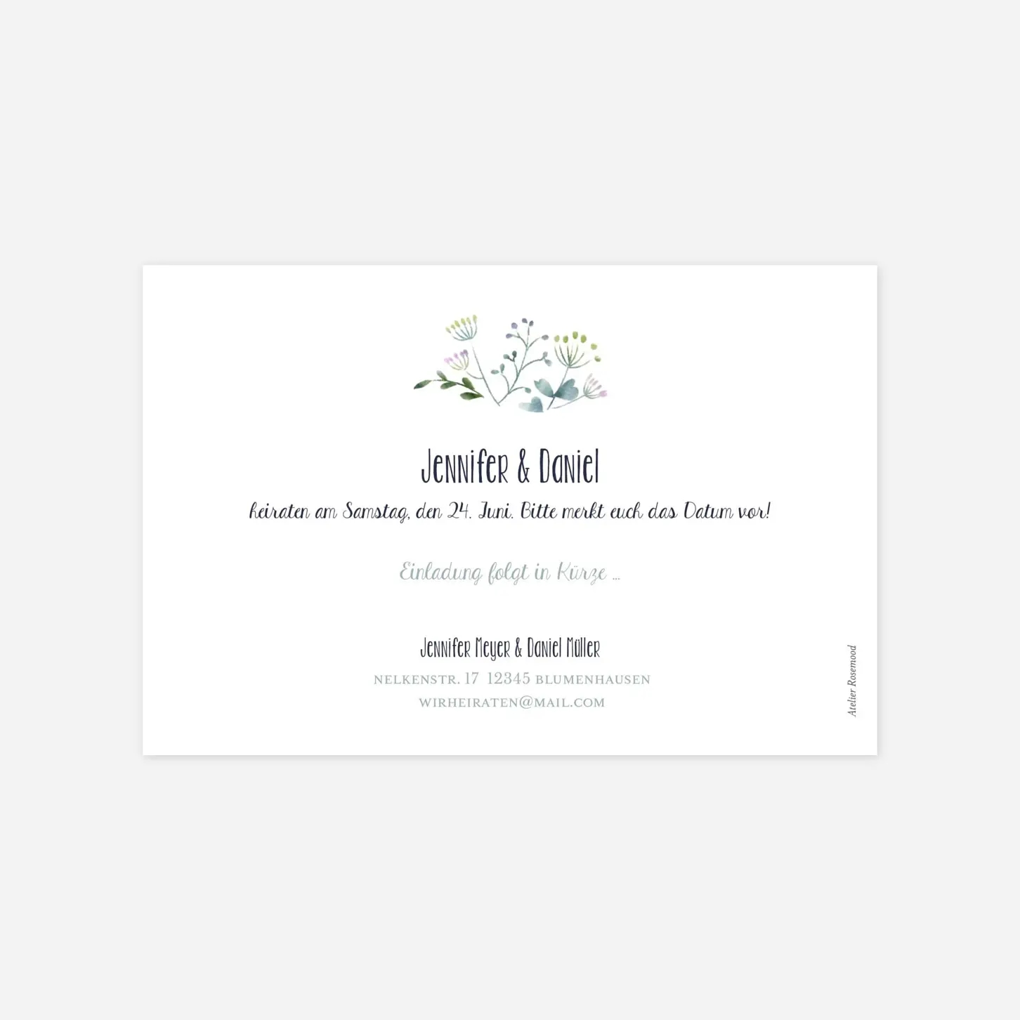 Save-the-Date Karte Wildblumen