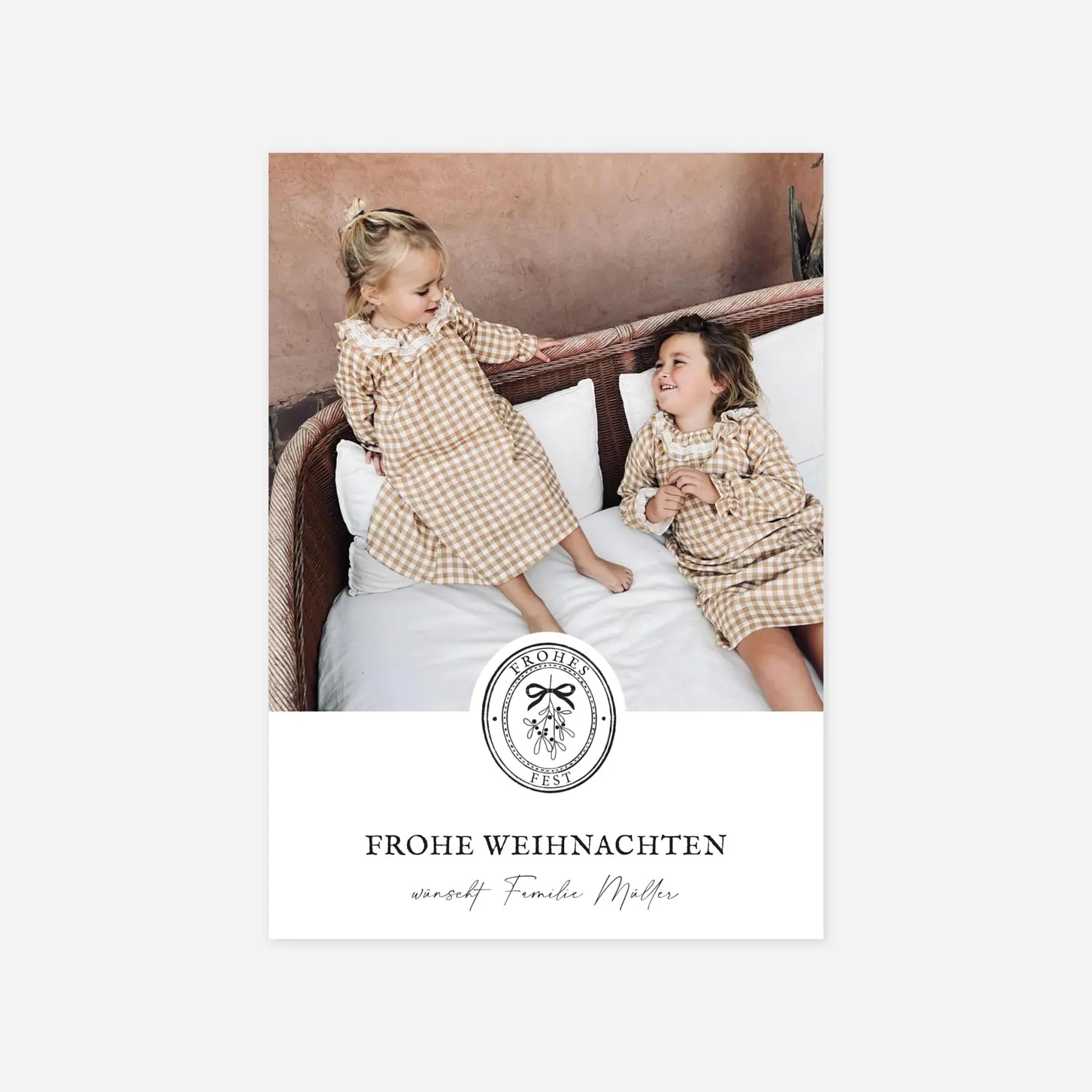 Weihnachtskarte Wintermedaillon