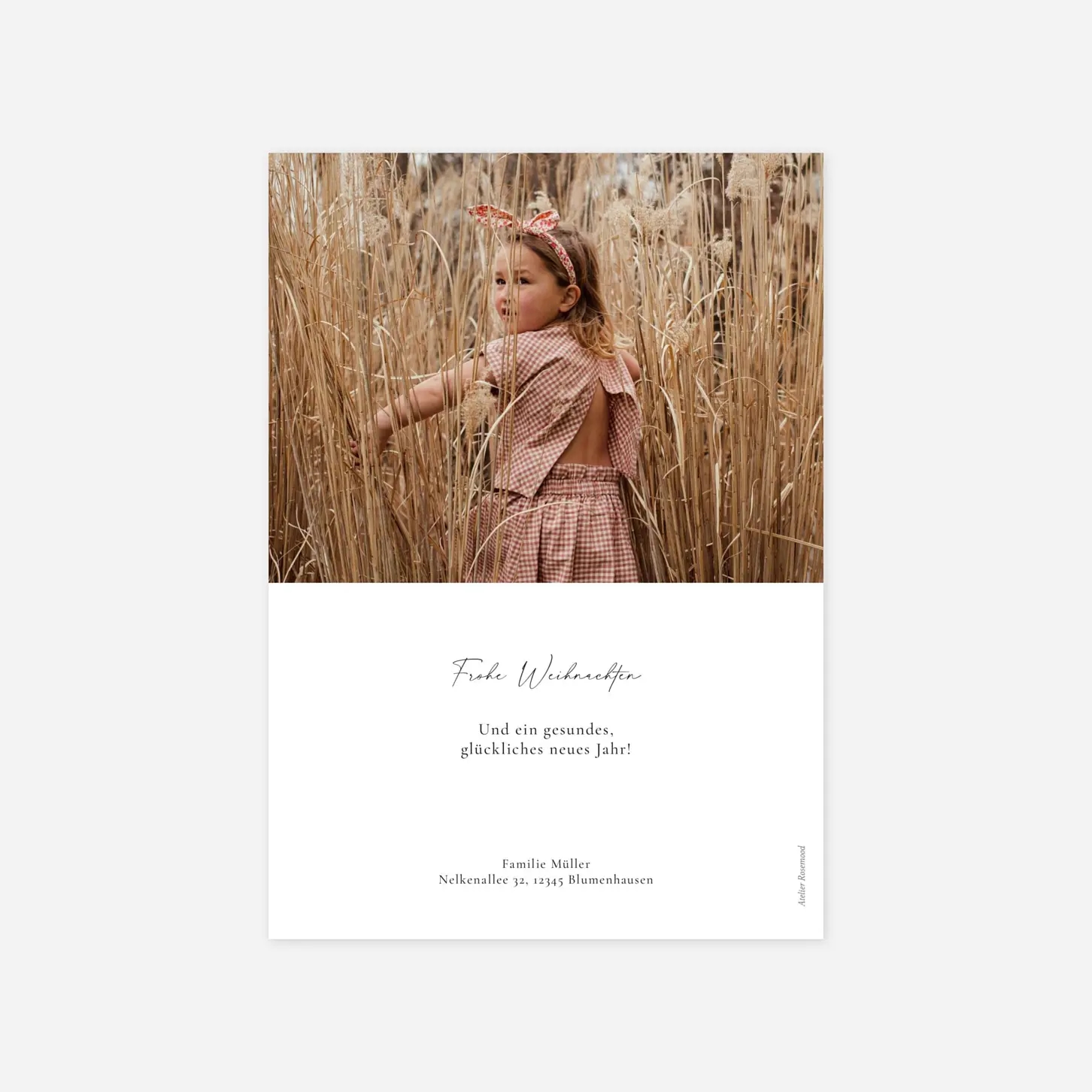 Weihnachtskarte Wintermedaillon