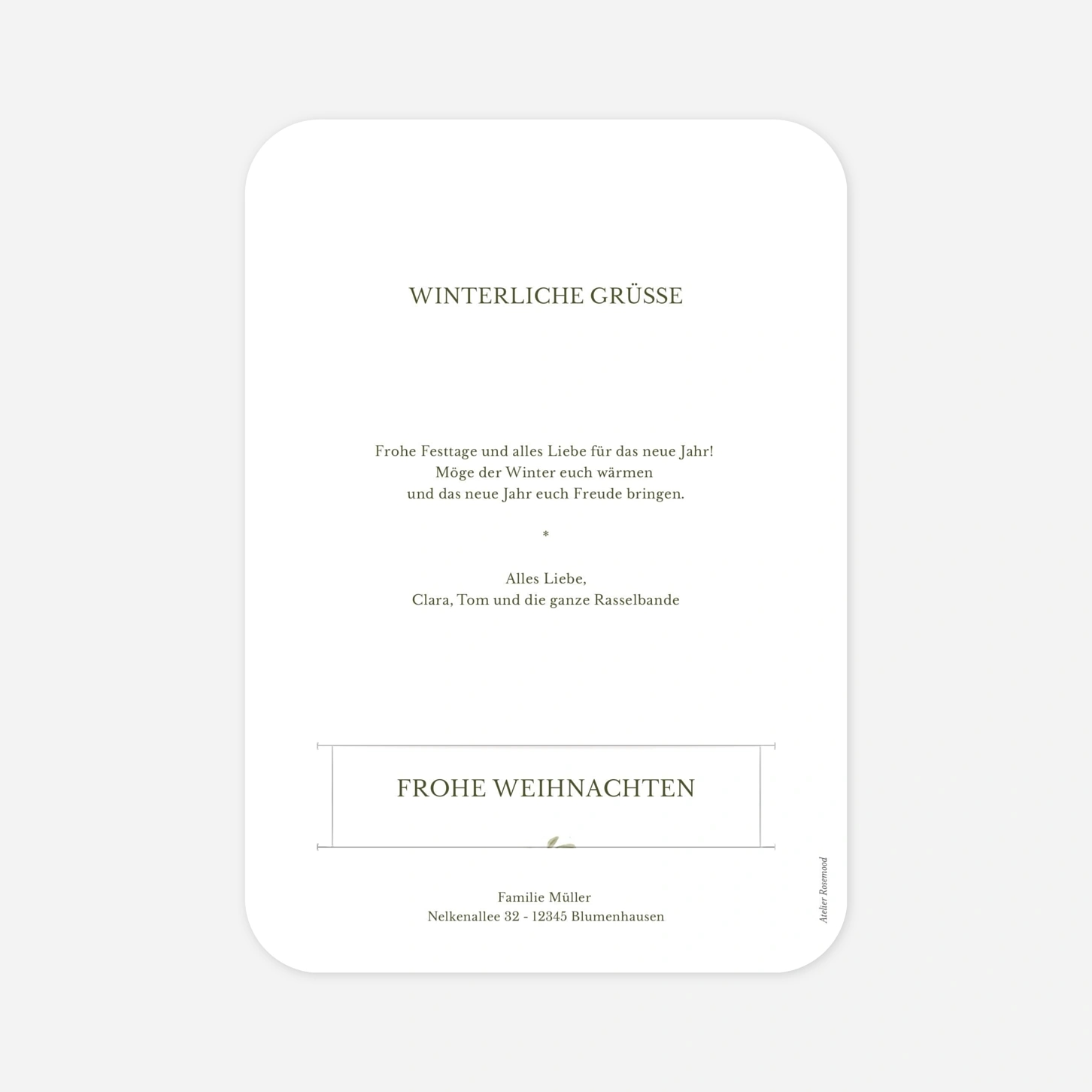 Weihnachtskarte Wintermärchen