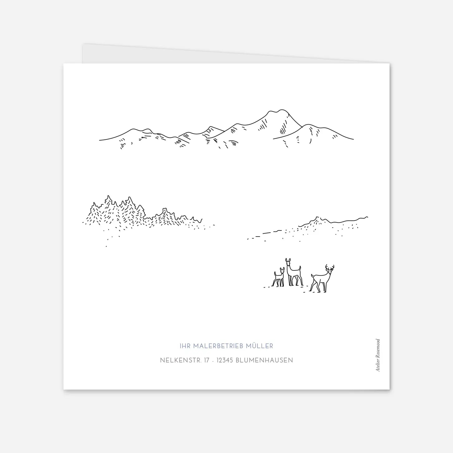 Geschäftliche Weihnachtskarte Winterruhe