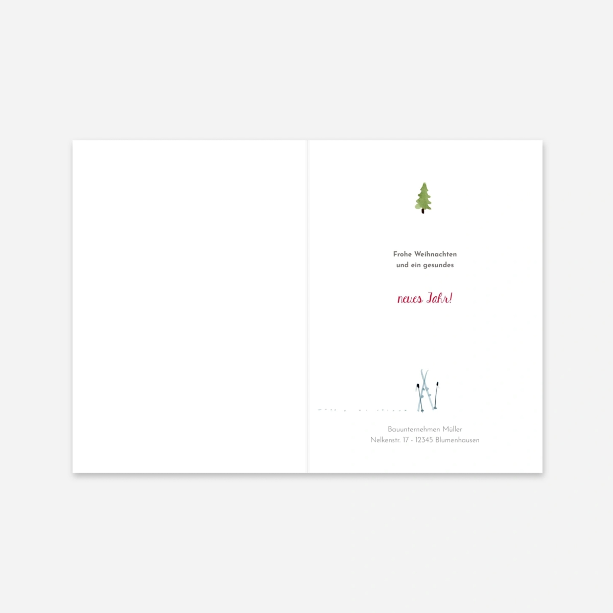 Geschäftliche Weihnachtskarte Winterurlaub Foto