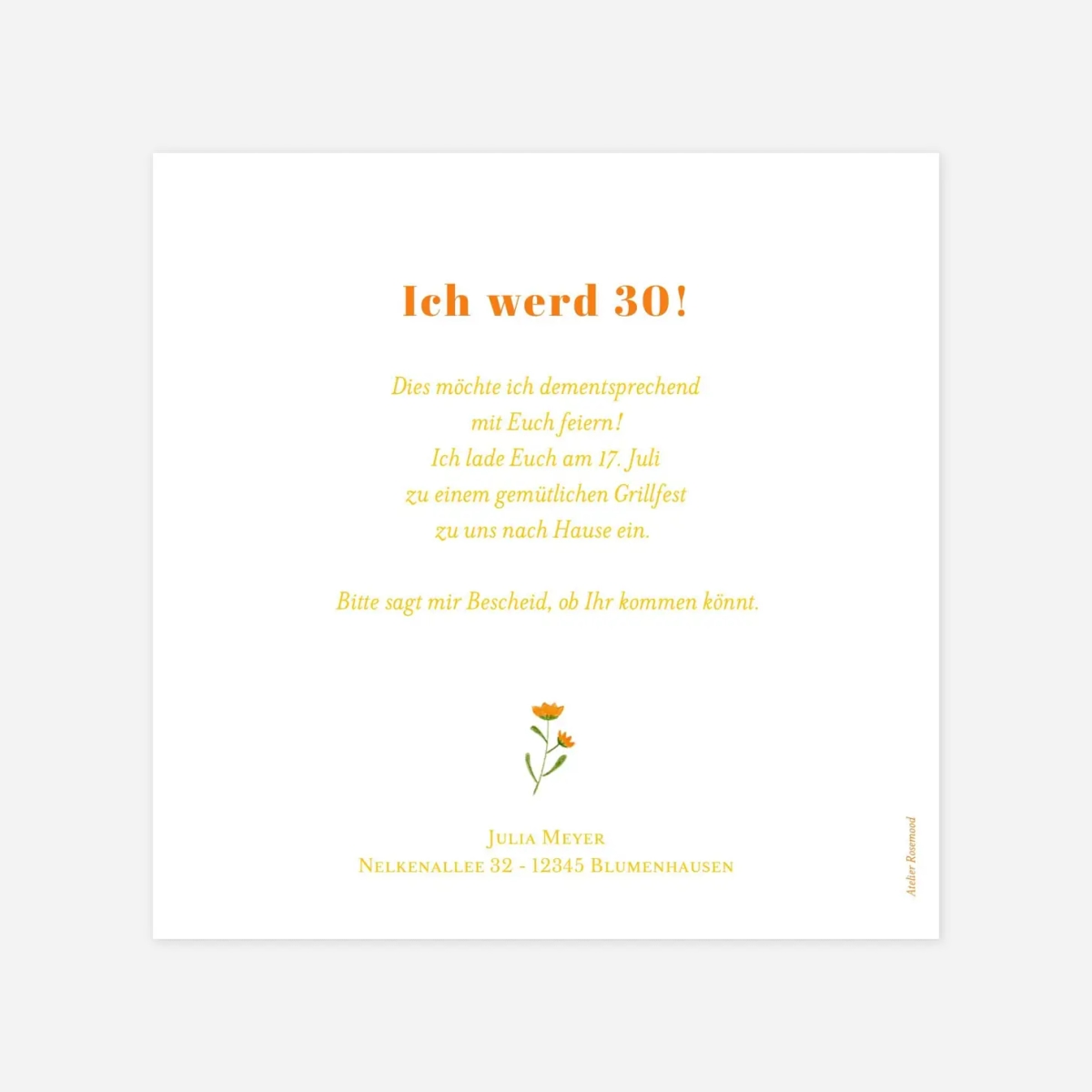 Geburtstagseinladung Wildblumenwiese