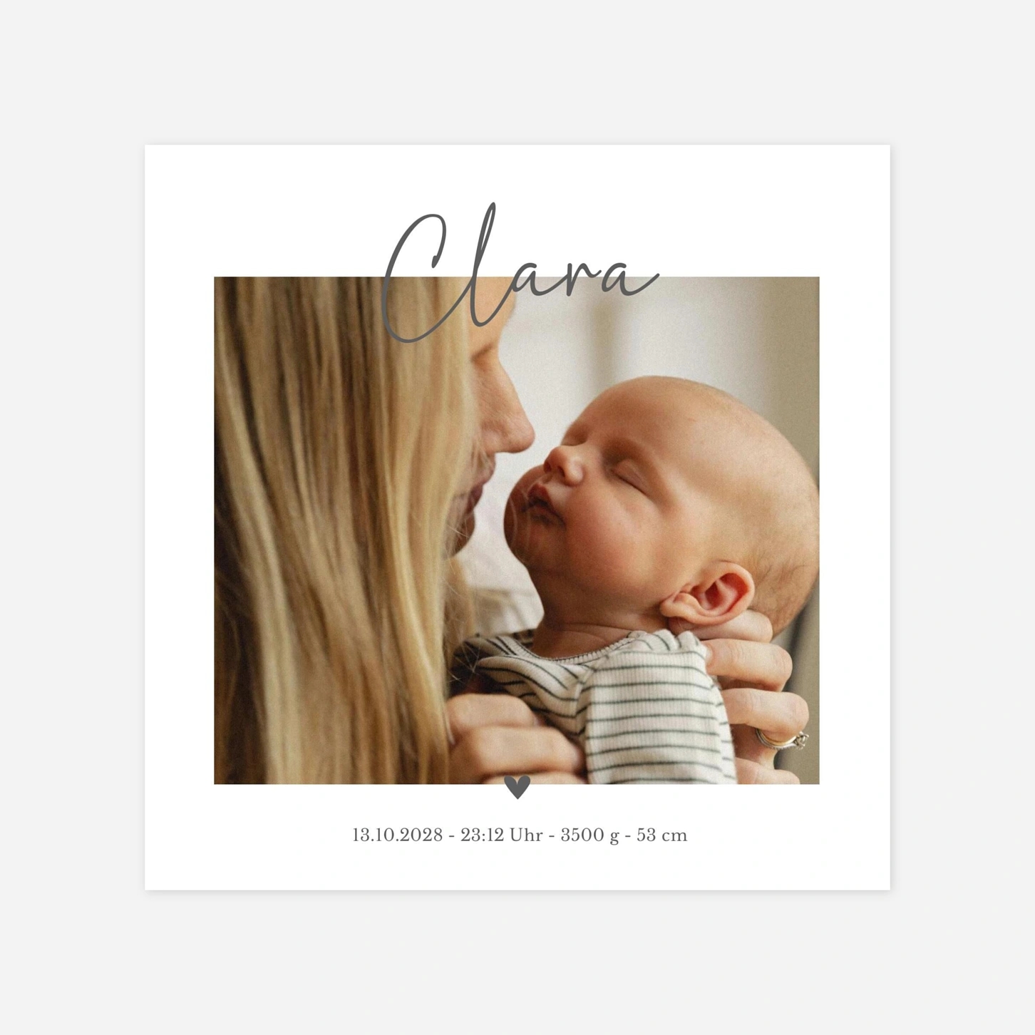 Geburtskarte Willkommen kleines Herz