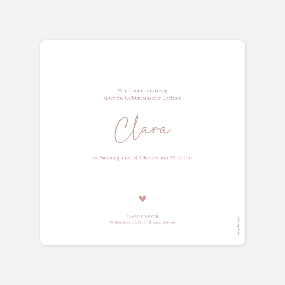 Geburtskarte Willkommen kleines Herz