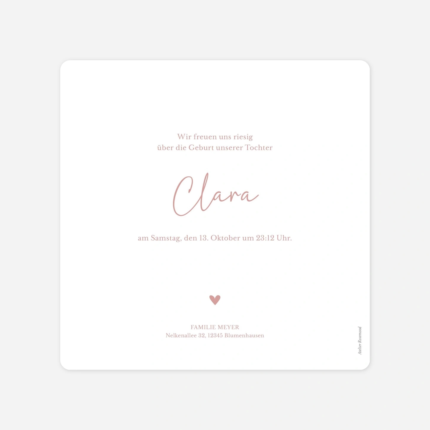 Geburtskarte Willkommen kleines Herz