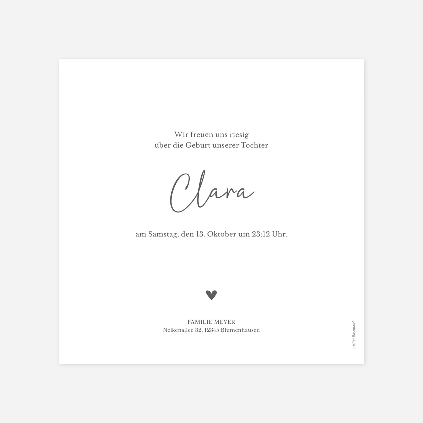 Geburtskarte Willkommen kleines Herz