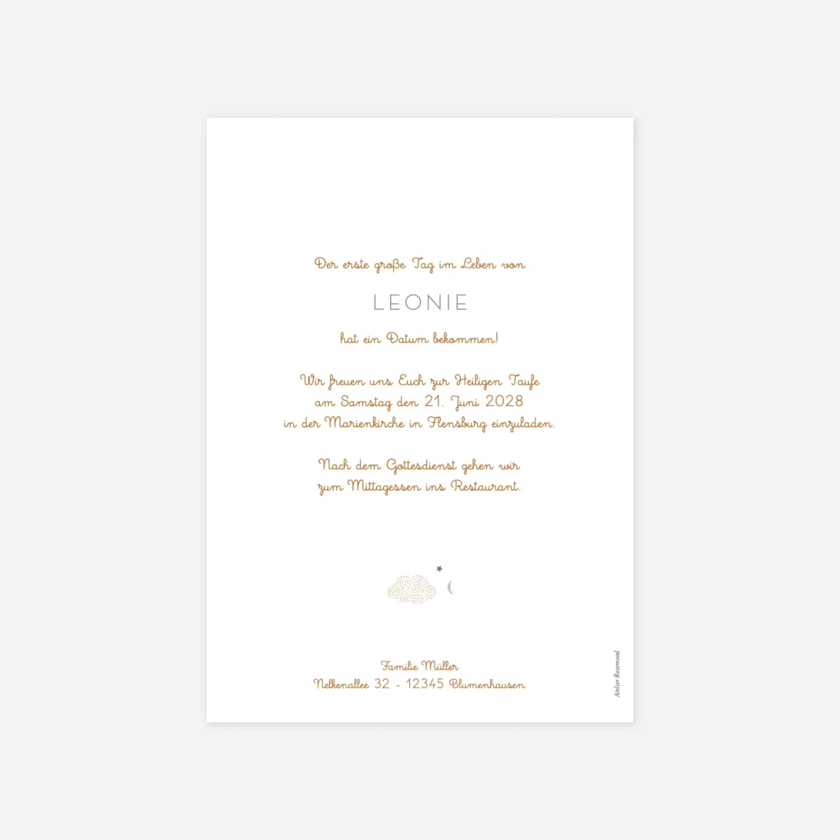 Taufeinladung Wolkenreich