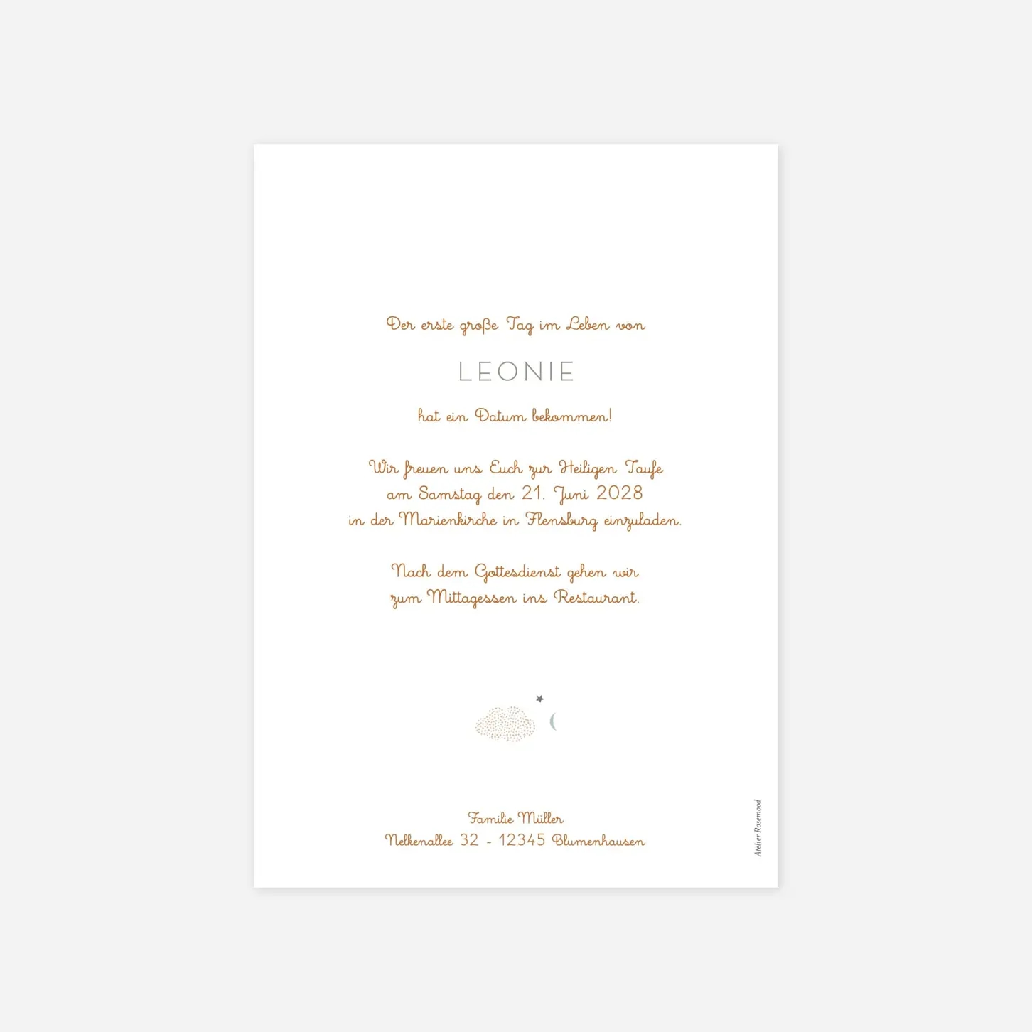 Taufeinladung Wolkenreich