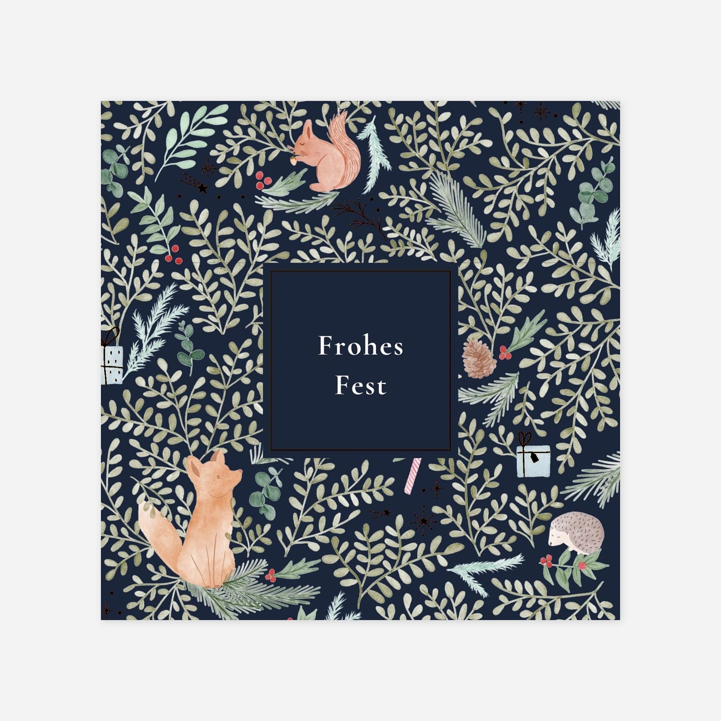 Weihnachtskarte Winterspaziergang