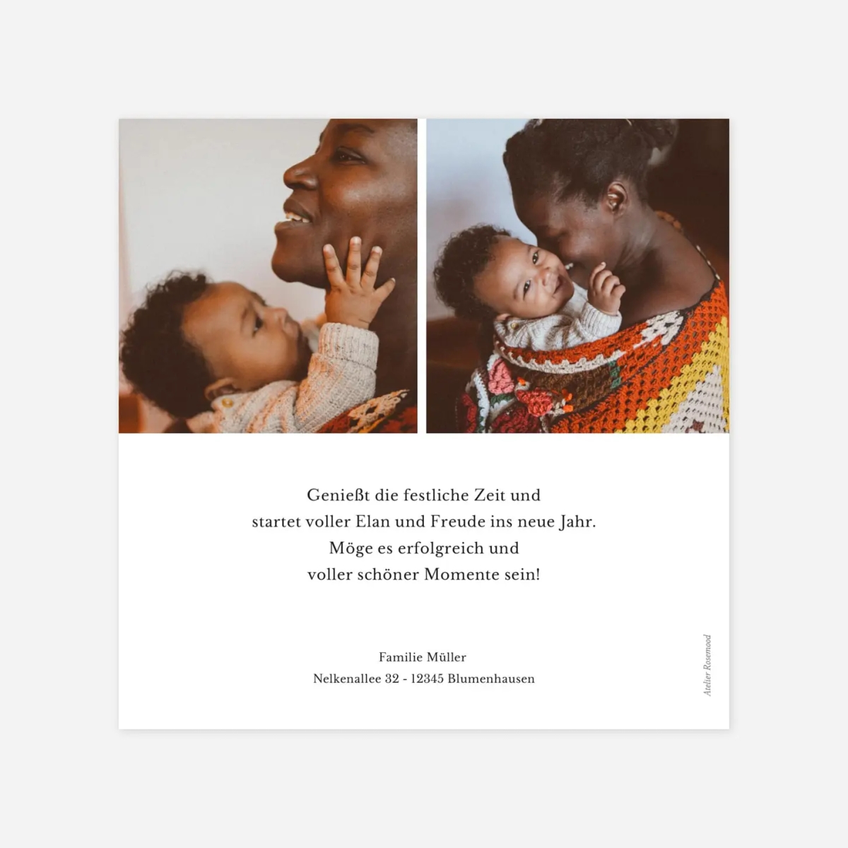 Weihnachtskarte Winterspaziergang