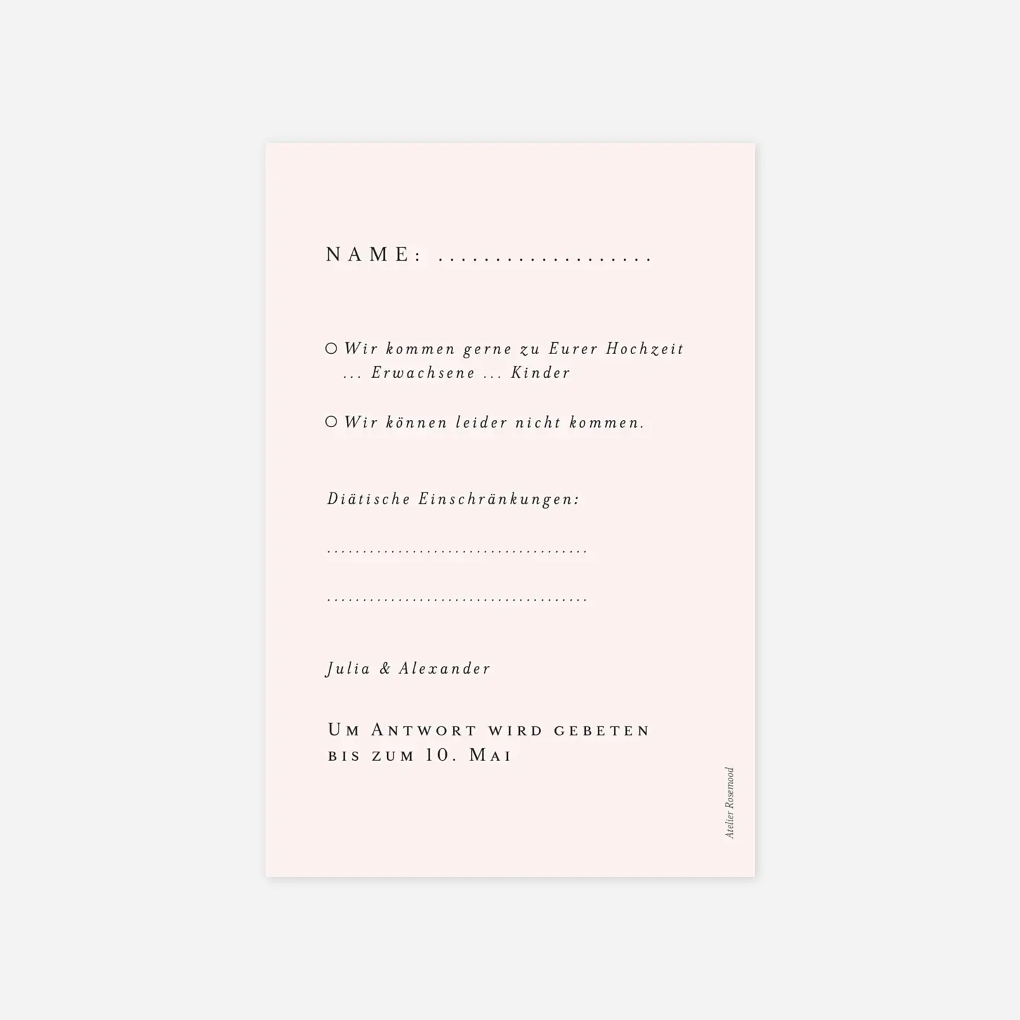 Antwortkarte Hochzeit Zarter Ast