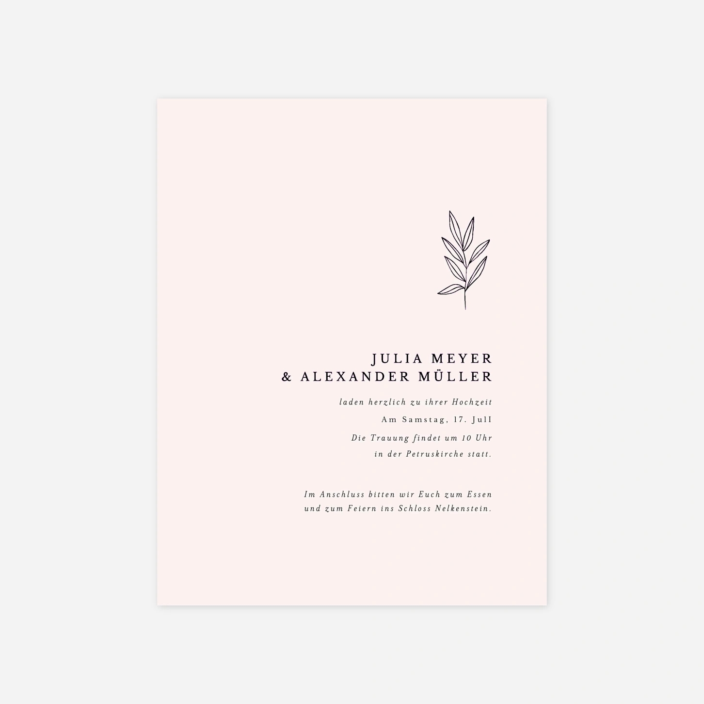 Hochzeitseinladung Zarter Ast