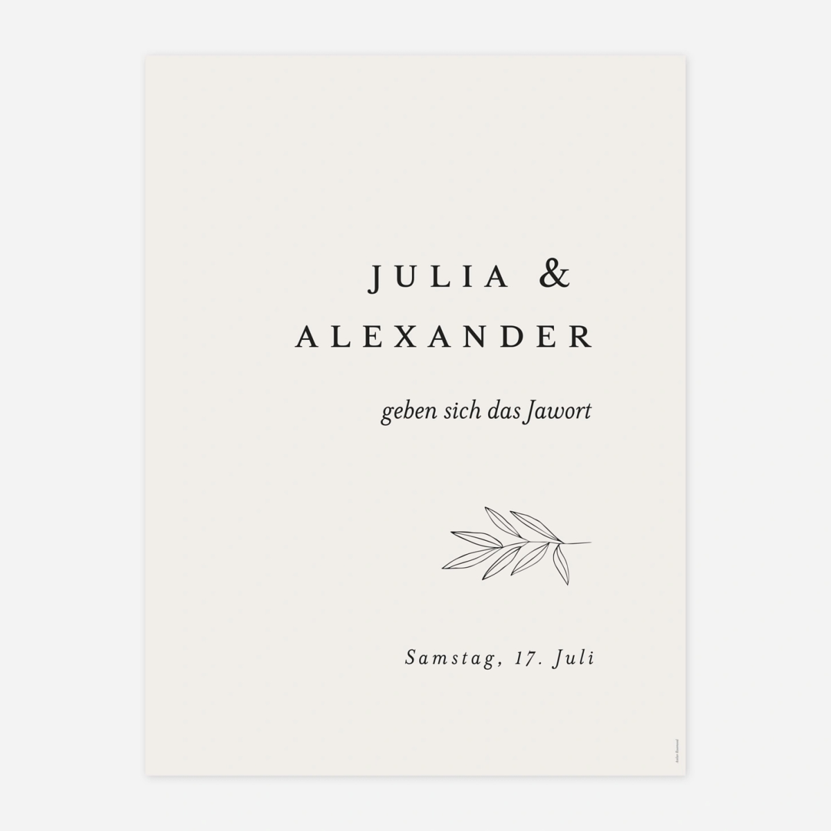 Willkommensschild Zarter Ast