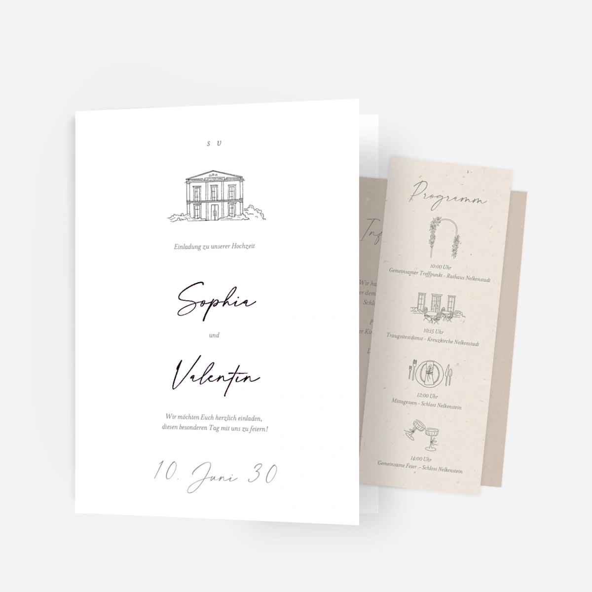 Hochzeitseinladung Zarte Begegnung