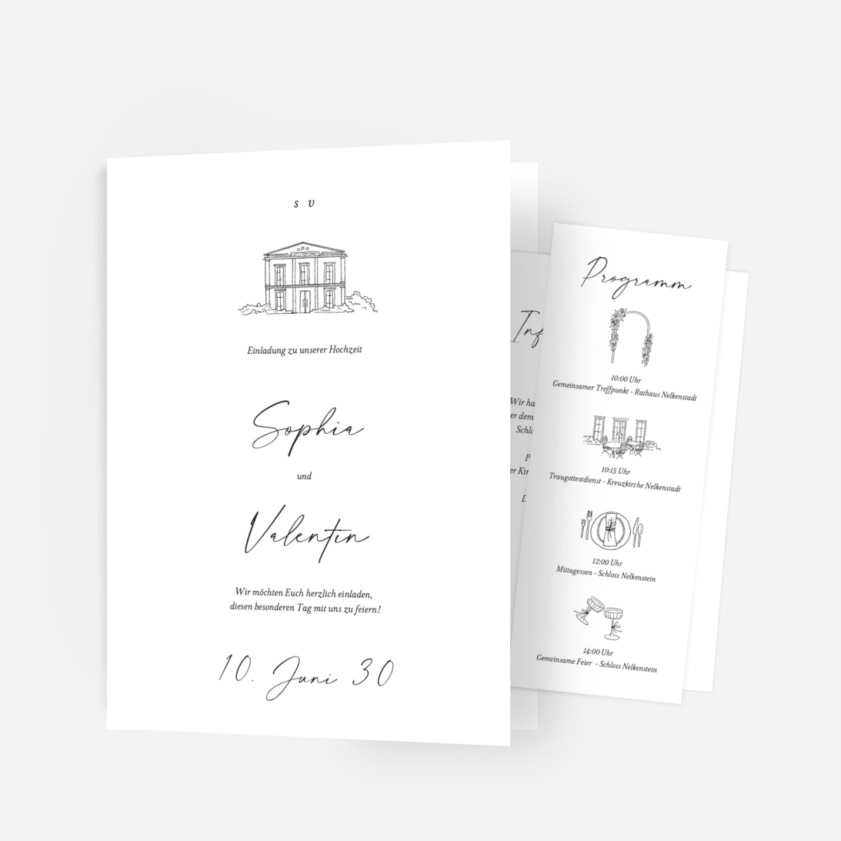 Hochzeitseinladung Zarte Begegnung