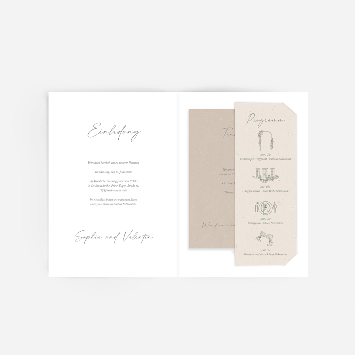 Hochzeitseinladung Zarte Begegnung