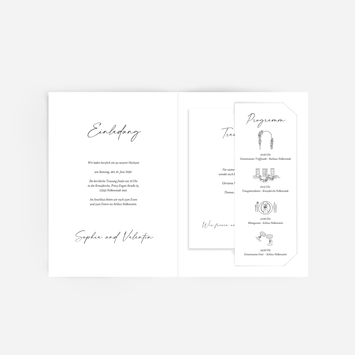 Hochzeitseinladung Zarte Begegnung