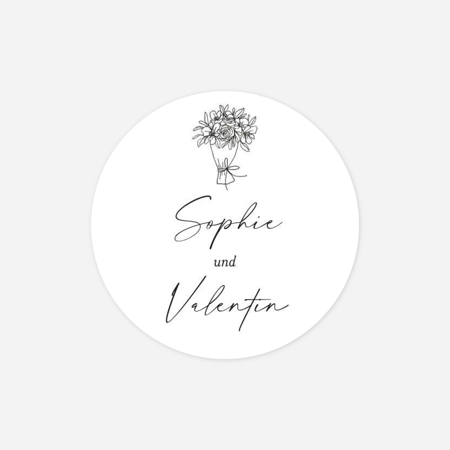 Geschenkaufkleber Hochzeit Zarte Begegnung