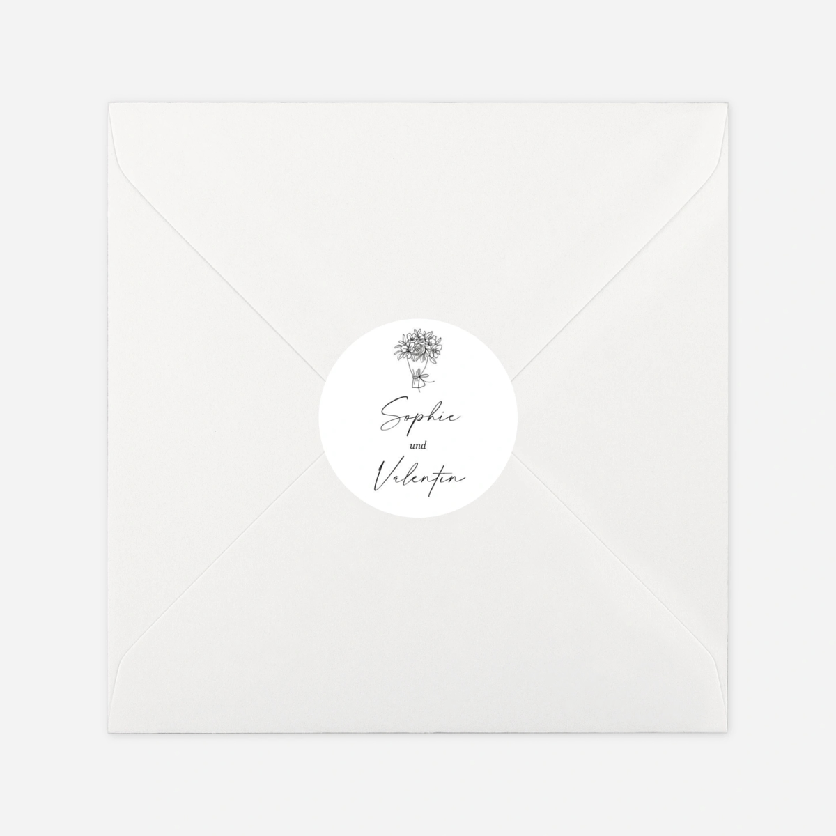 Geschenkaufkleber Hochzeit Zarte Begegnung