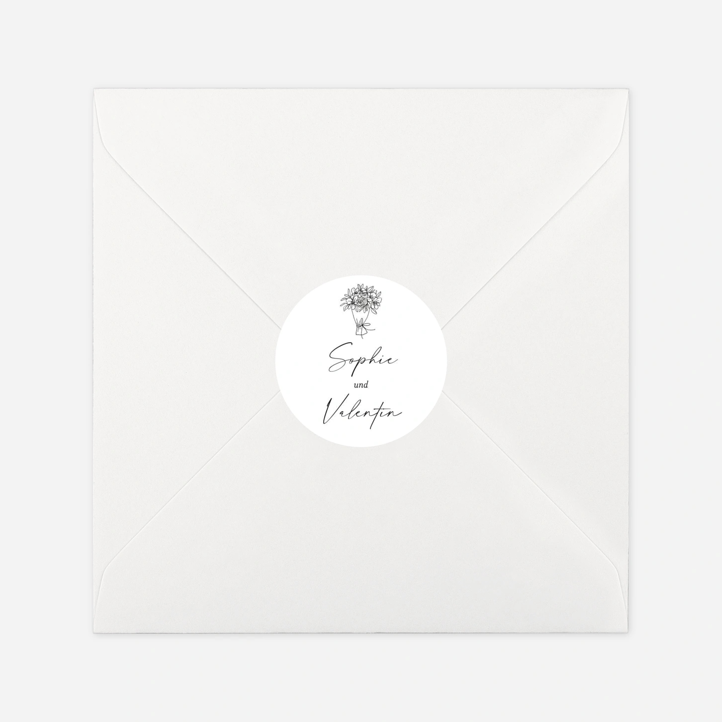 Geschenkaufkleber Hochzeit Zarte Begegnung