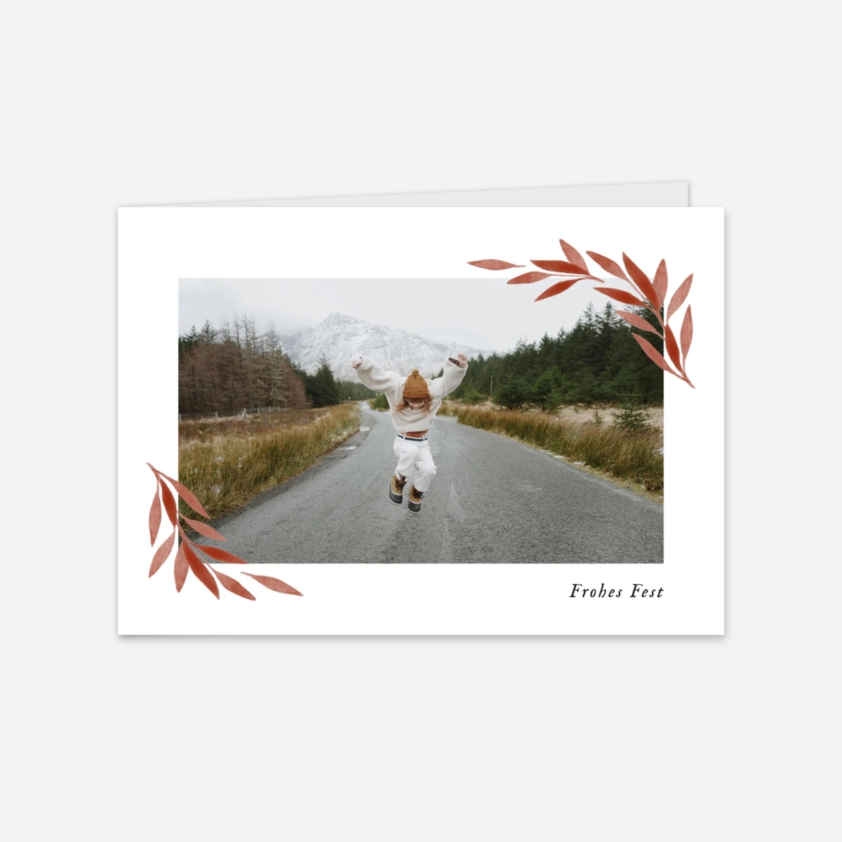 Weihnachtskarte Zarte Blätter