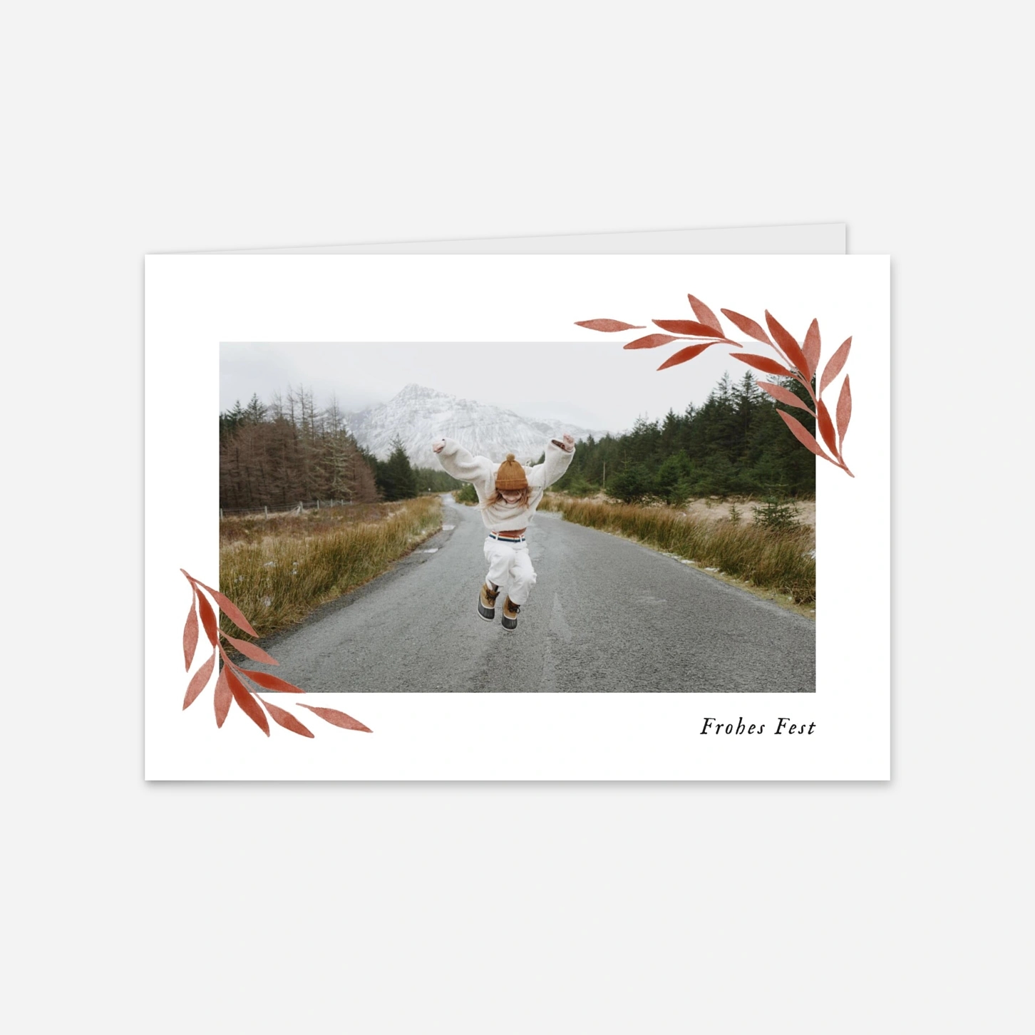 Weihnachtskarte Zarte Blätter