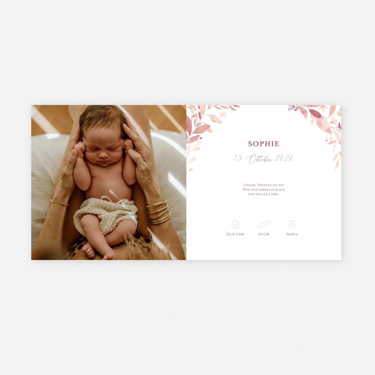 Geburtskarte Zarte Knospe