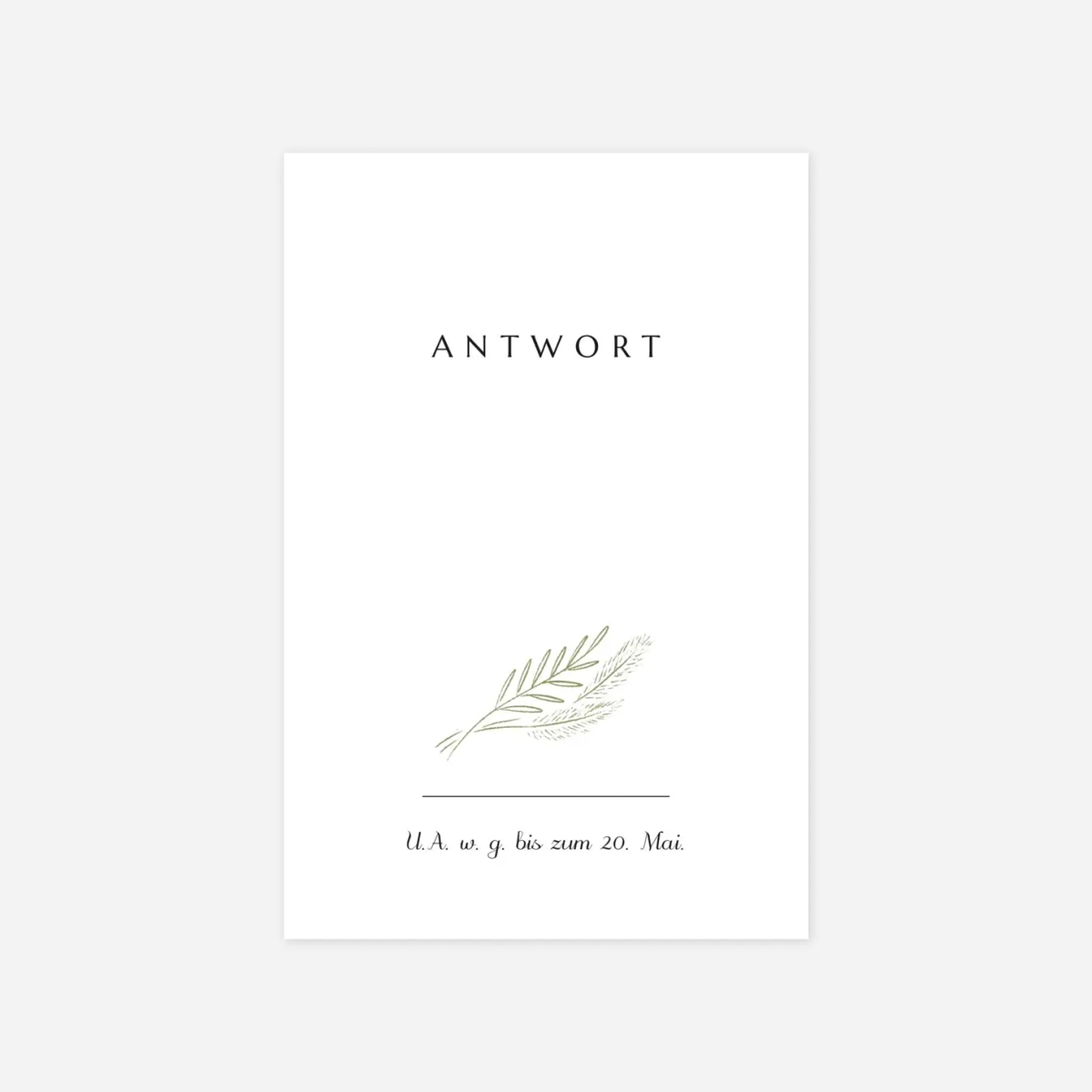 Antwortkarte Hochzeit Zartes Laubwerk