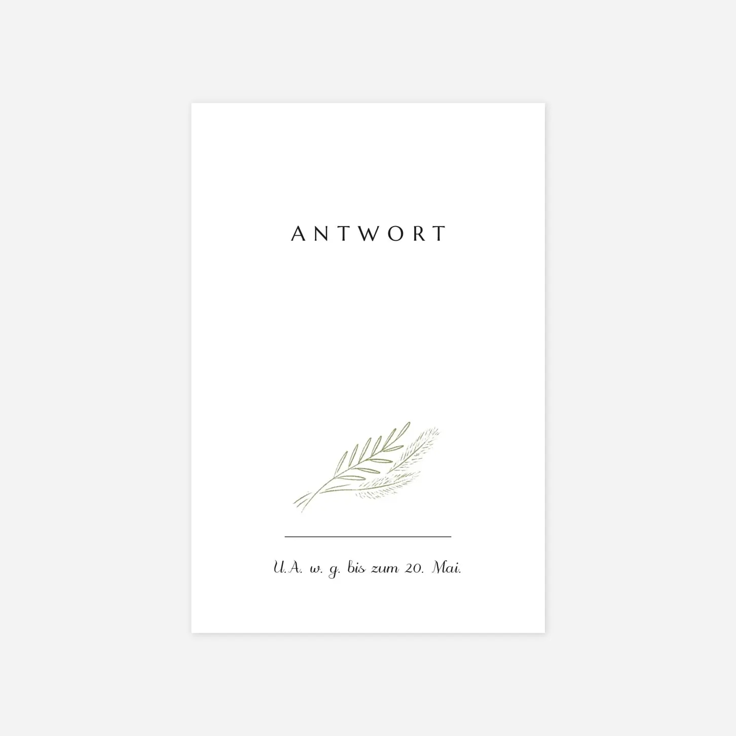 Antwortkarte Hochzeit Zartes Laubwerk