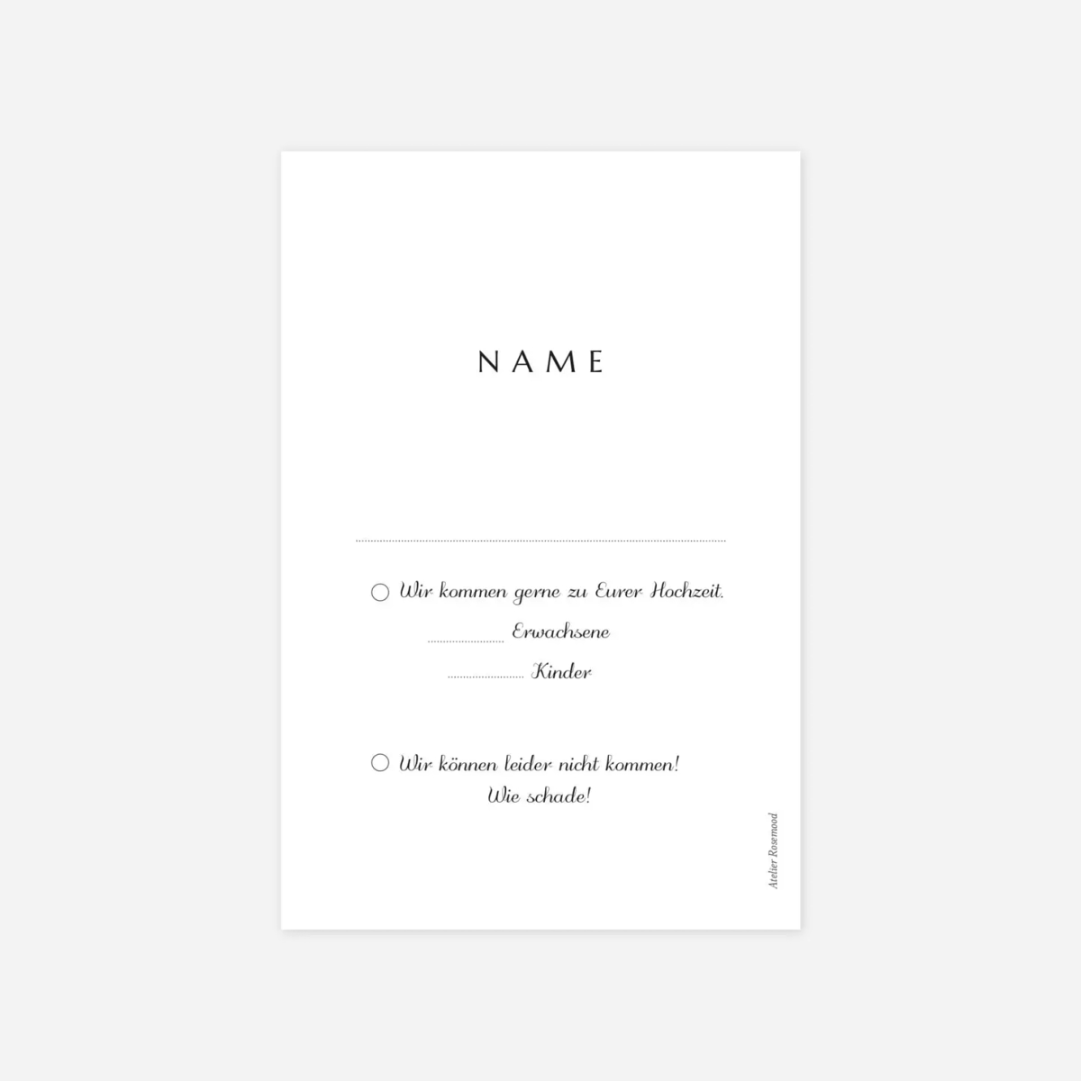 Antwortkarte Hochzeit Zartes Laubwerk