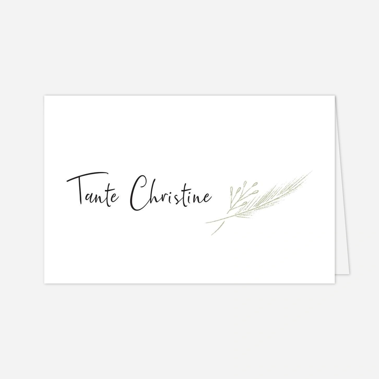 Platzkarte Hochzeit Zartes Laubwerk