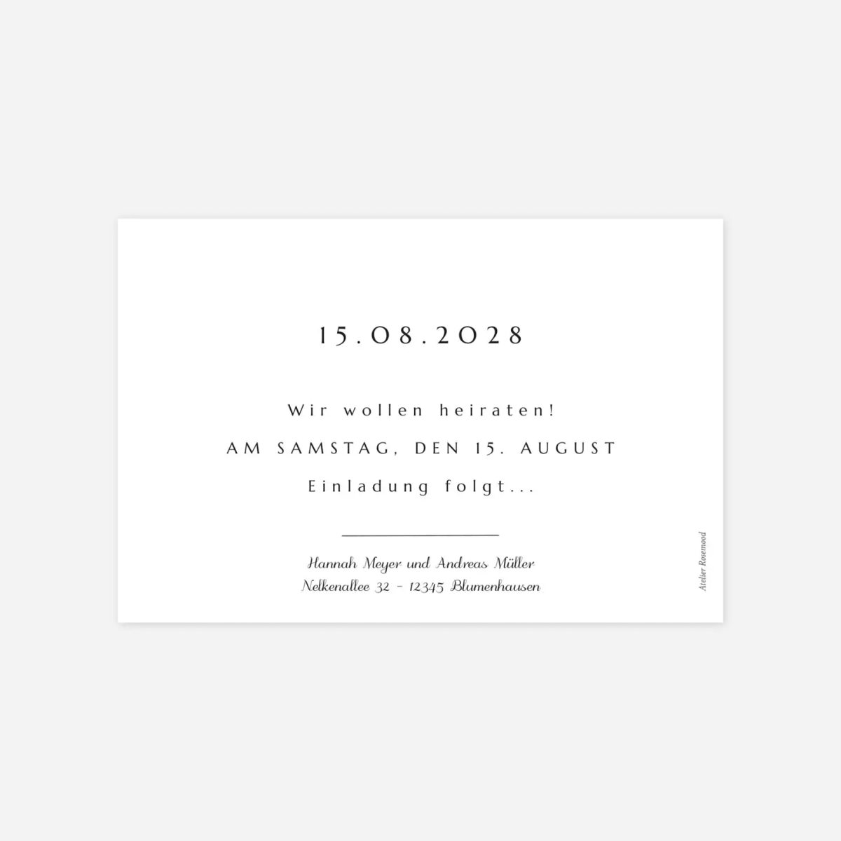 Save-the-Date Karte Zartes Laubwerk