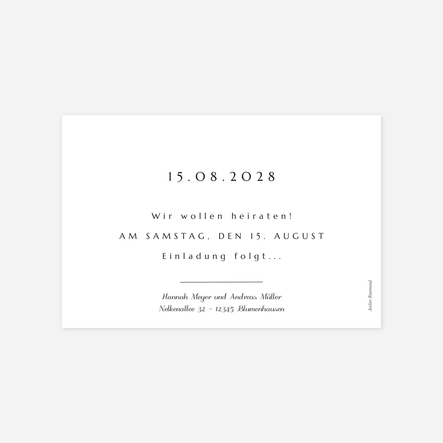 Save-the-Date Karte Zartes Laubwerk