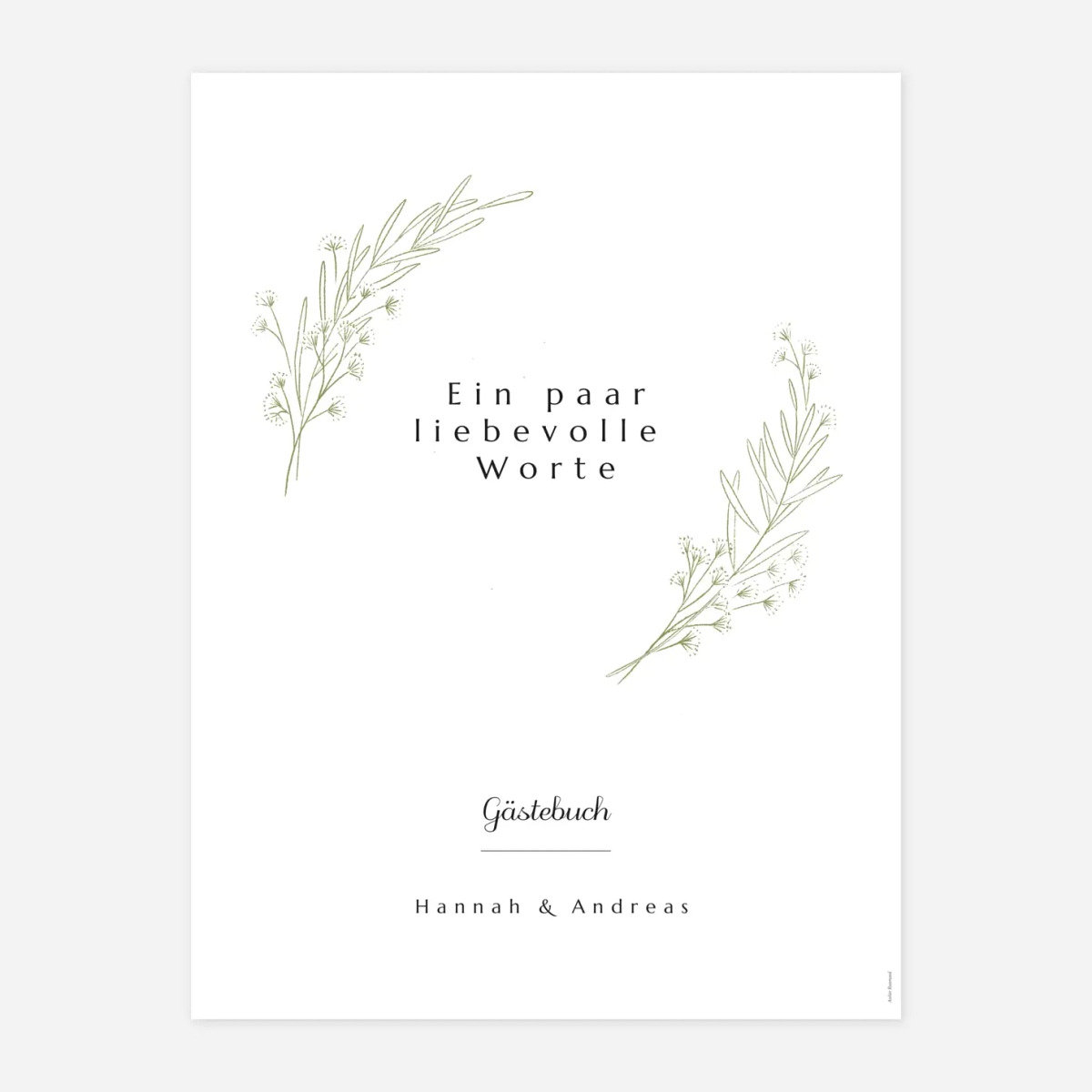 Willkommensschild Zartes Laubwerk