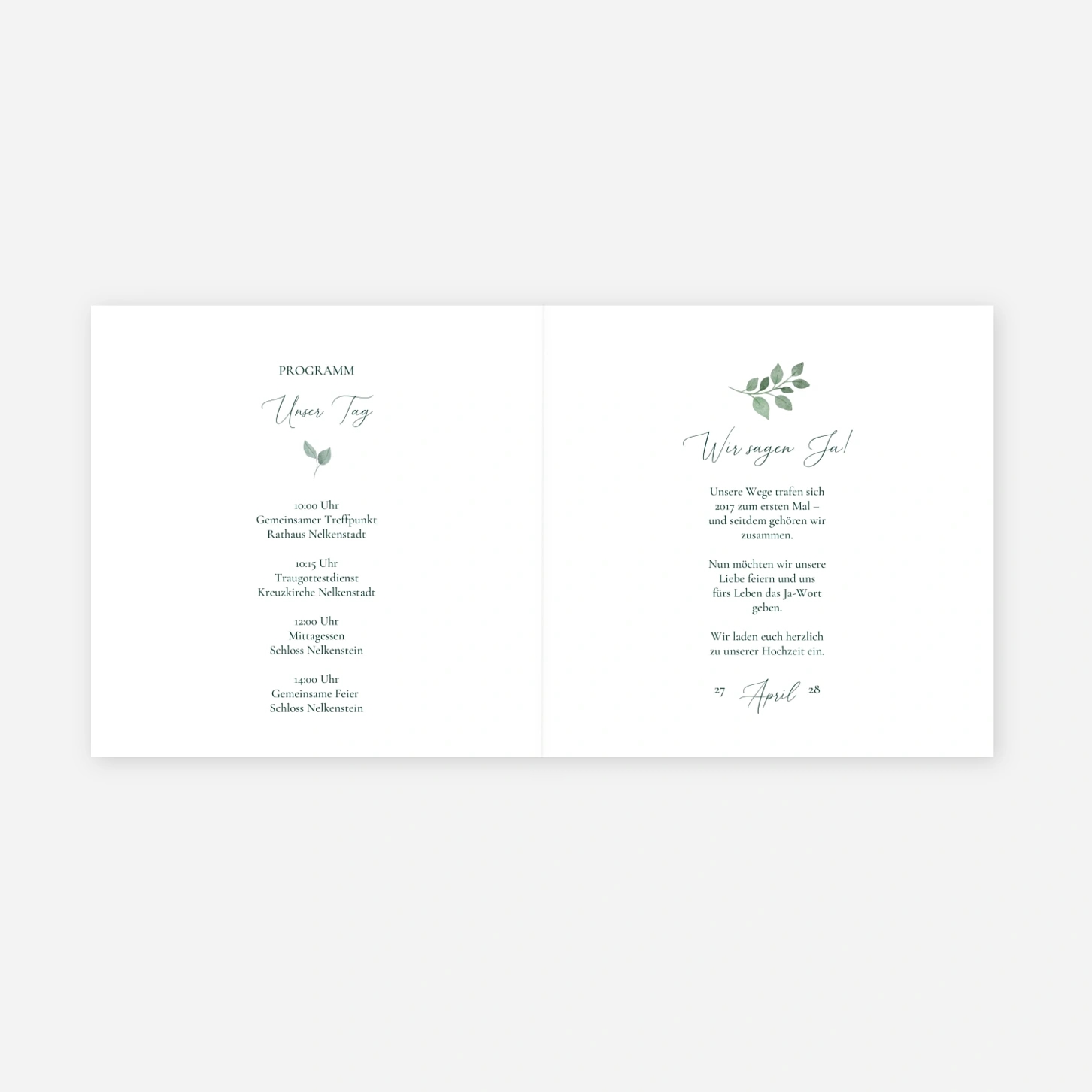 Hochzeitseinladung Zarte Ranken