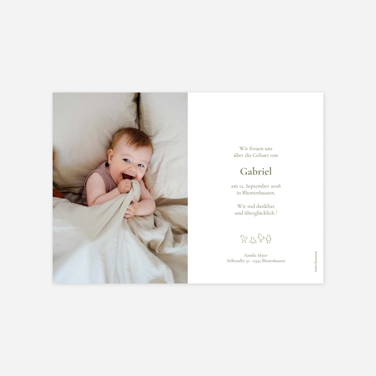 Geburtskarte Zartes Reh