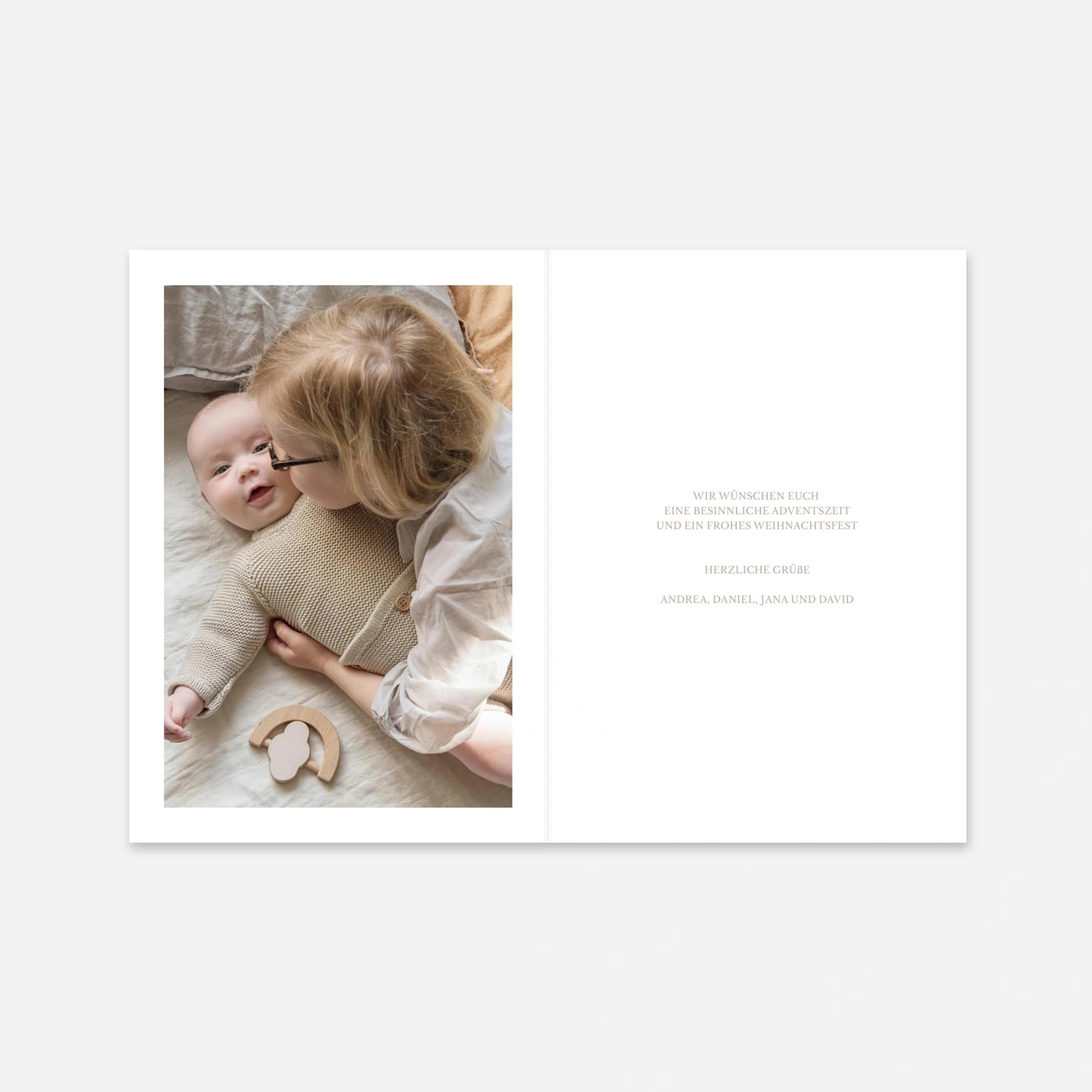 Weihnachtskarte Zarte Schleife