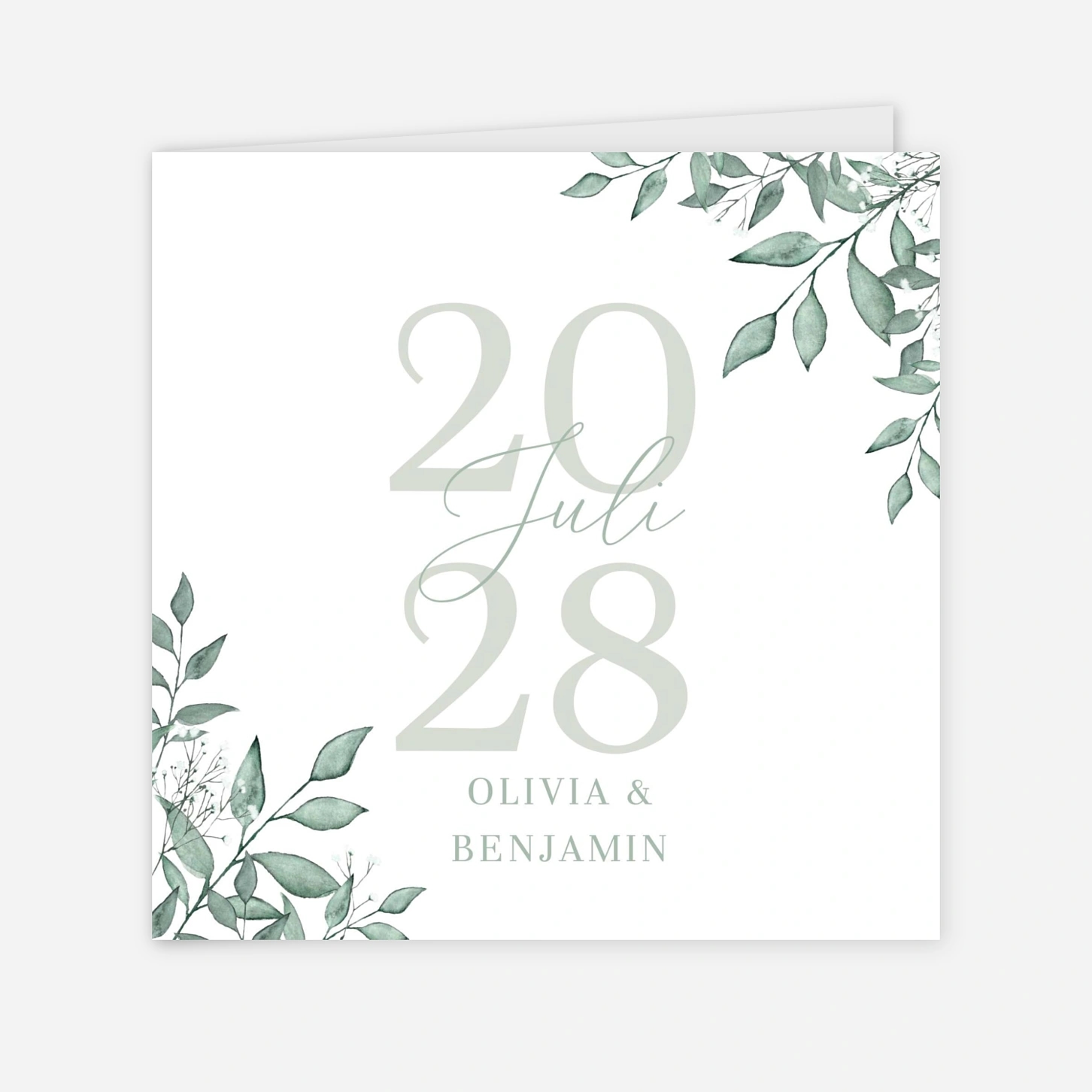 Hochzeitseinladung Zarter Salbei