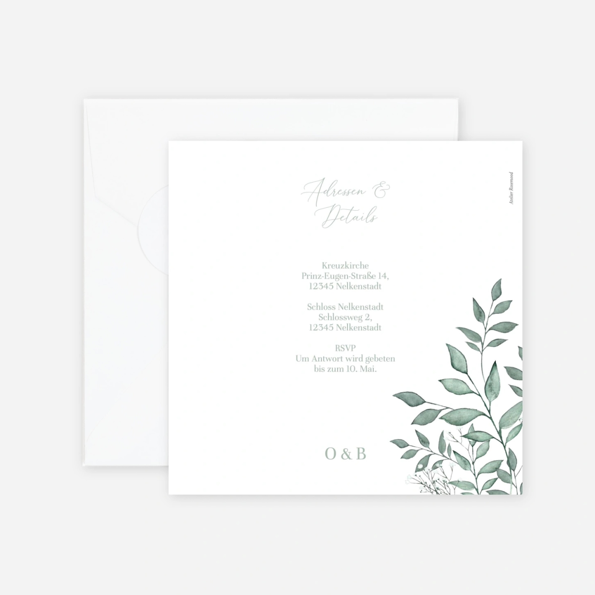 Hochzeitseinladung Zarter Salbei