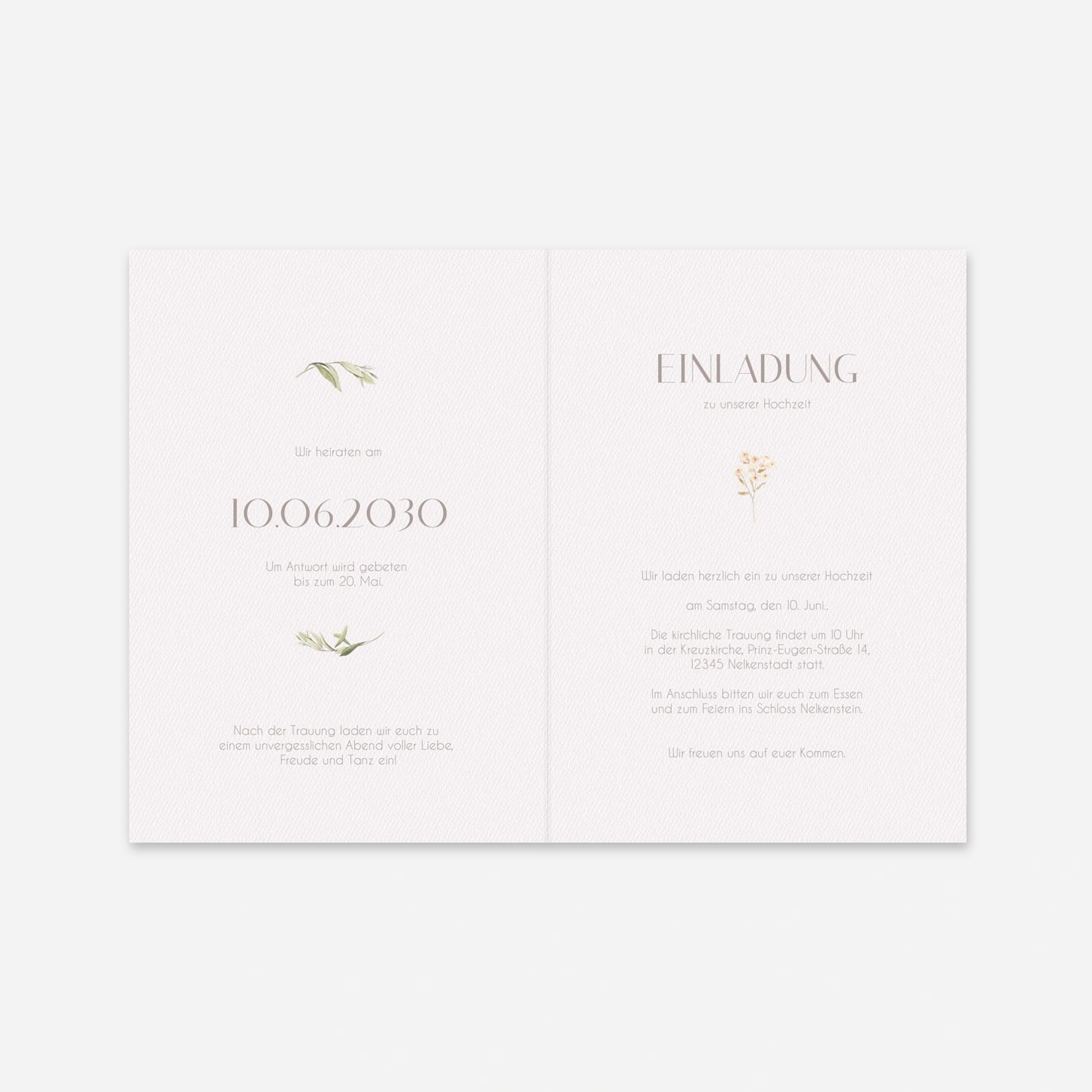 Hochzeitseinladung Unser Schwur