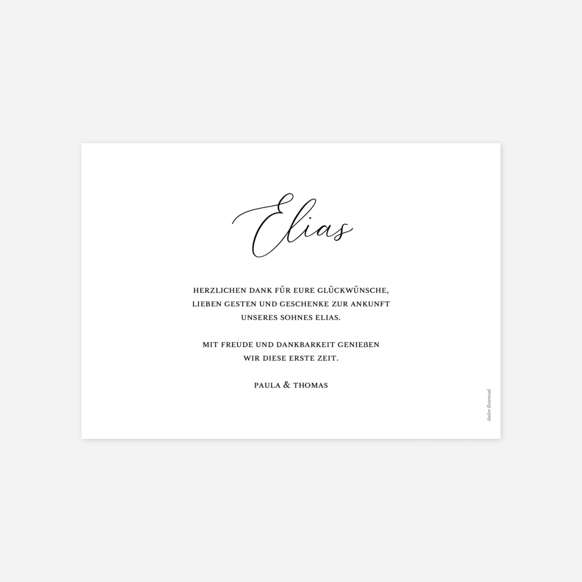 Geburtskarte Feine Handschrift