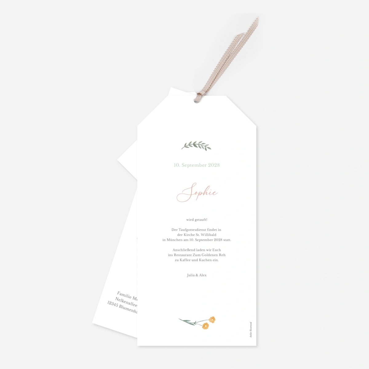 Taufeinladung Kleine Blüte